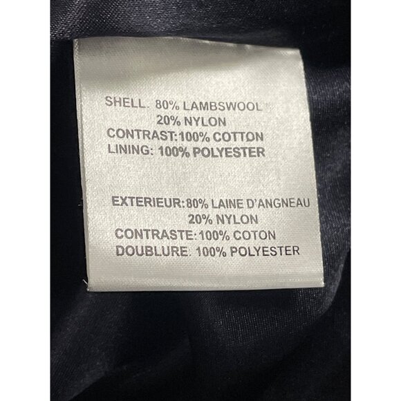 Forecaster Women’s Navy Wool Hooded Coat With Velvet Trim Warm Outerwear Sz 12 - Picture 9 of 10